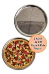 2 Adet Delikli Pizza Tepsisi Lahmacun Pide Tepsisi 32cm